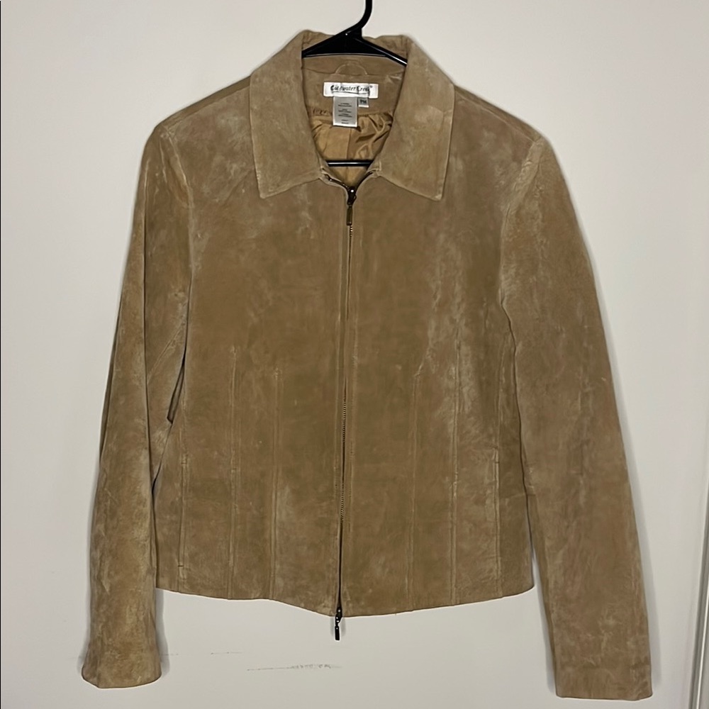 Tan Leather Collared Jacket